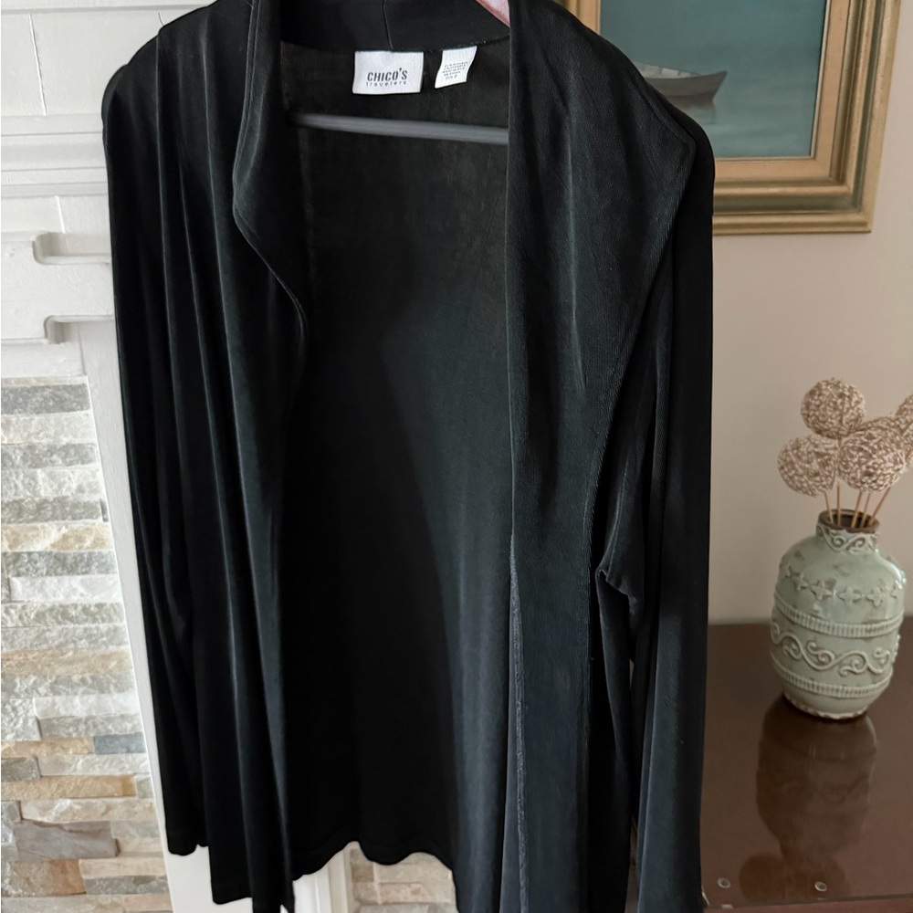 Chico's Elegant Black Open-Front Jacket